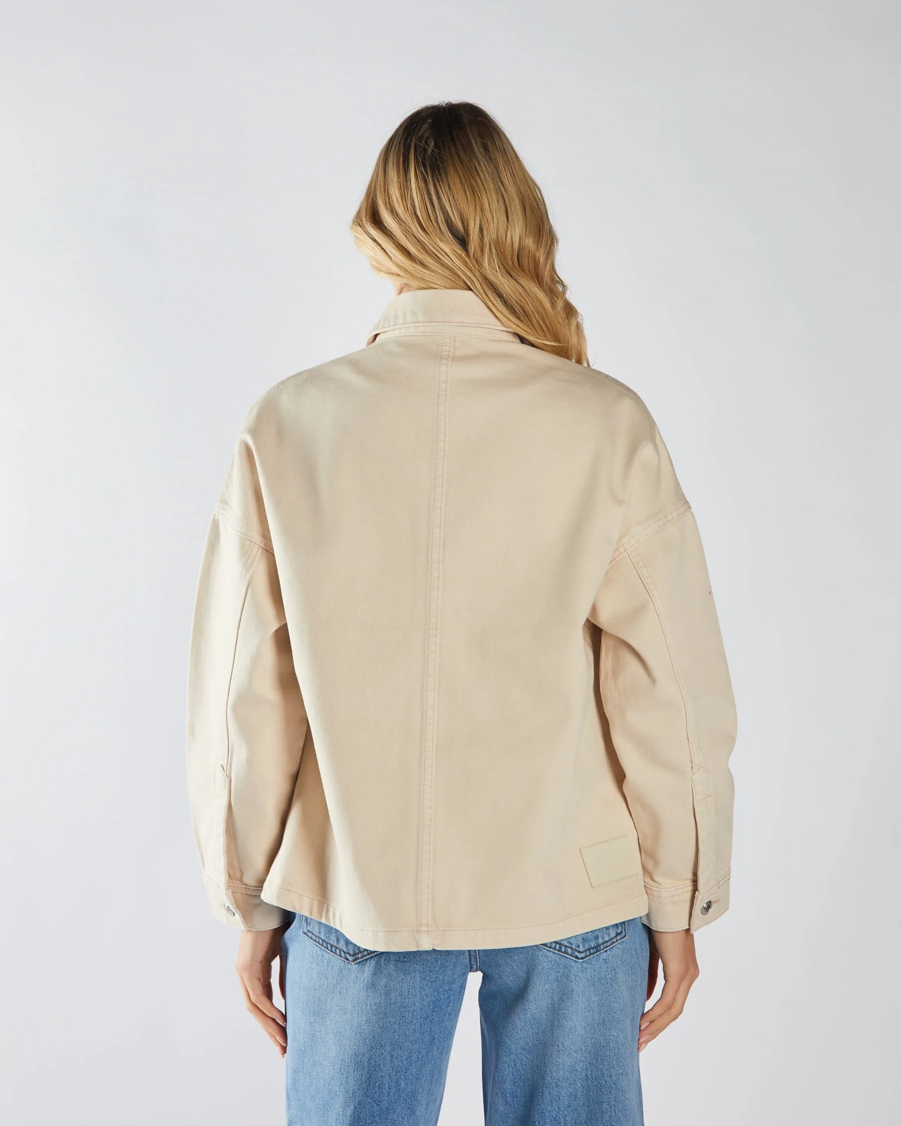 Fabrienne Denim Shirt Stone White SnagFree Surface Evening Glow