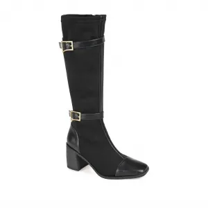Women's Gaibree Boot - Wide In Black Satin Pumps