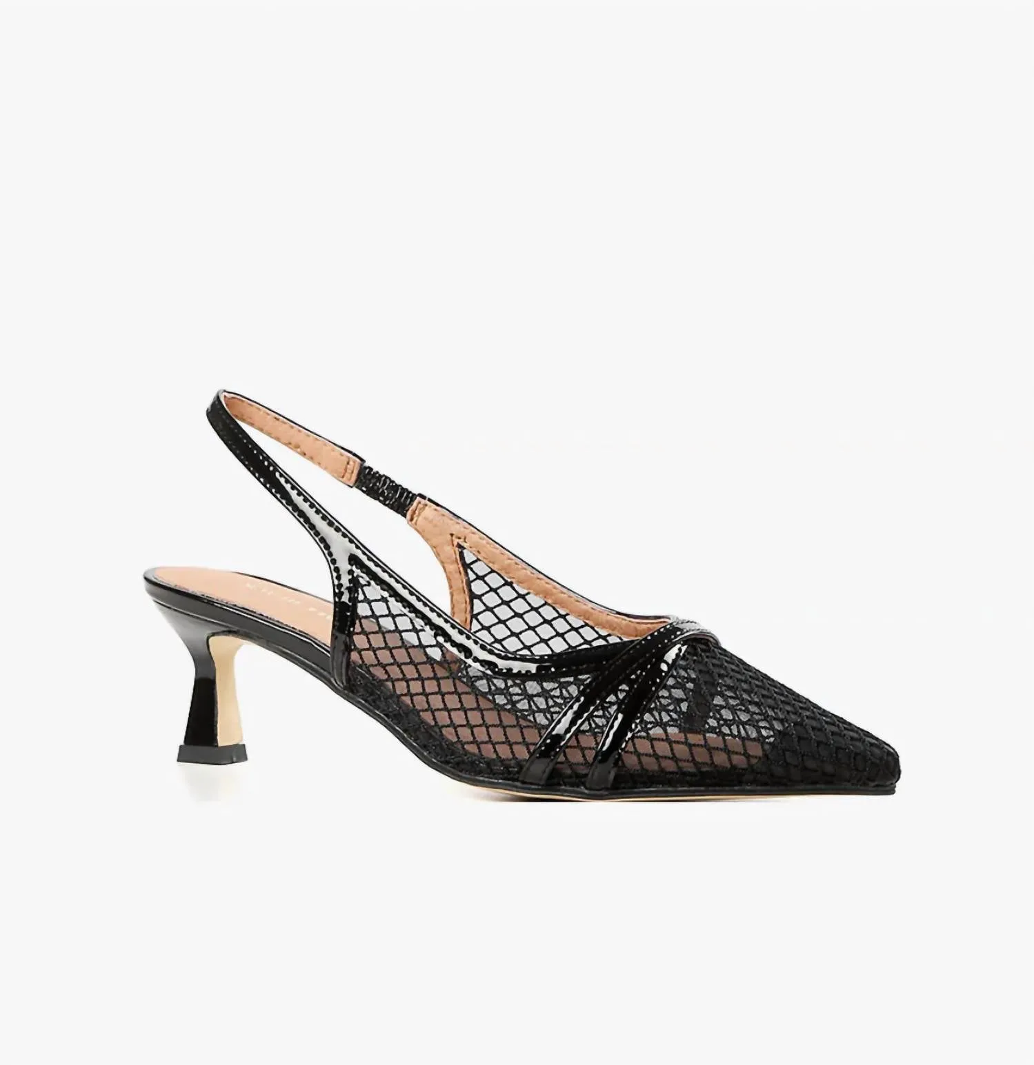 Women's Sling Back Kitten Heel In Black Stylish Stilettos