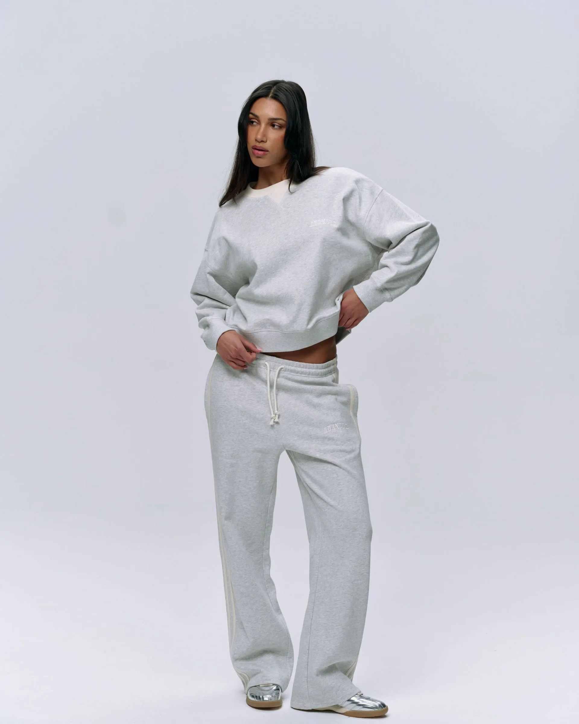 Varsity Loose Fit Sweatshirt - Light Grey Melange/Marshmallow White product concert wear energy