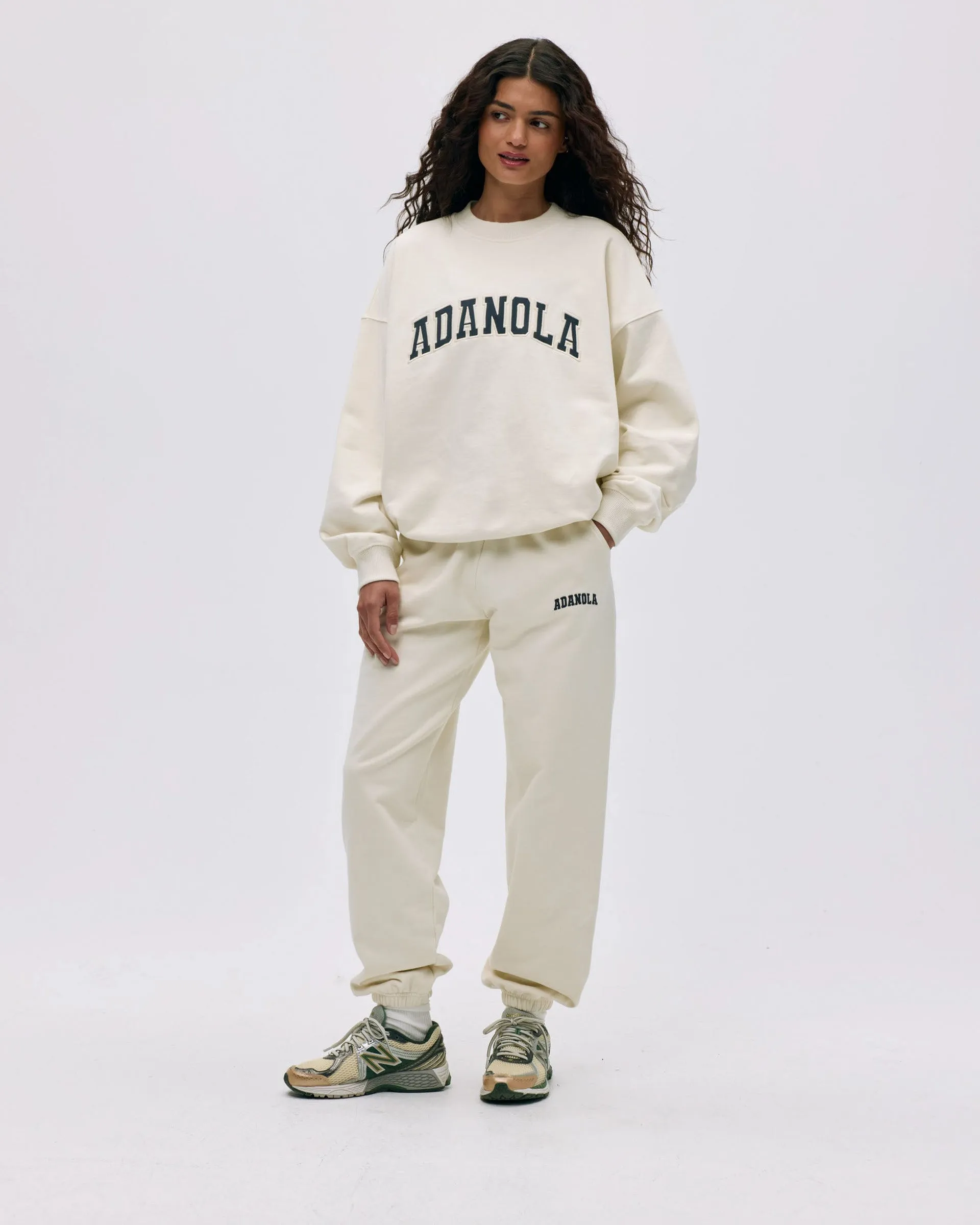 Varsity Oversized Sweatshirt - Marshmallow White/Midnight Blue All Season Wear