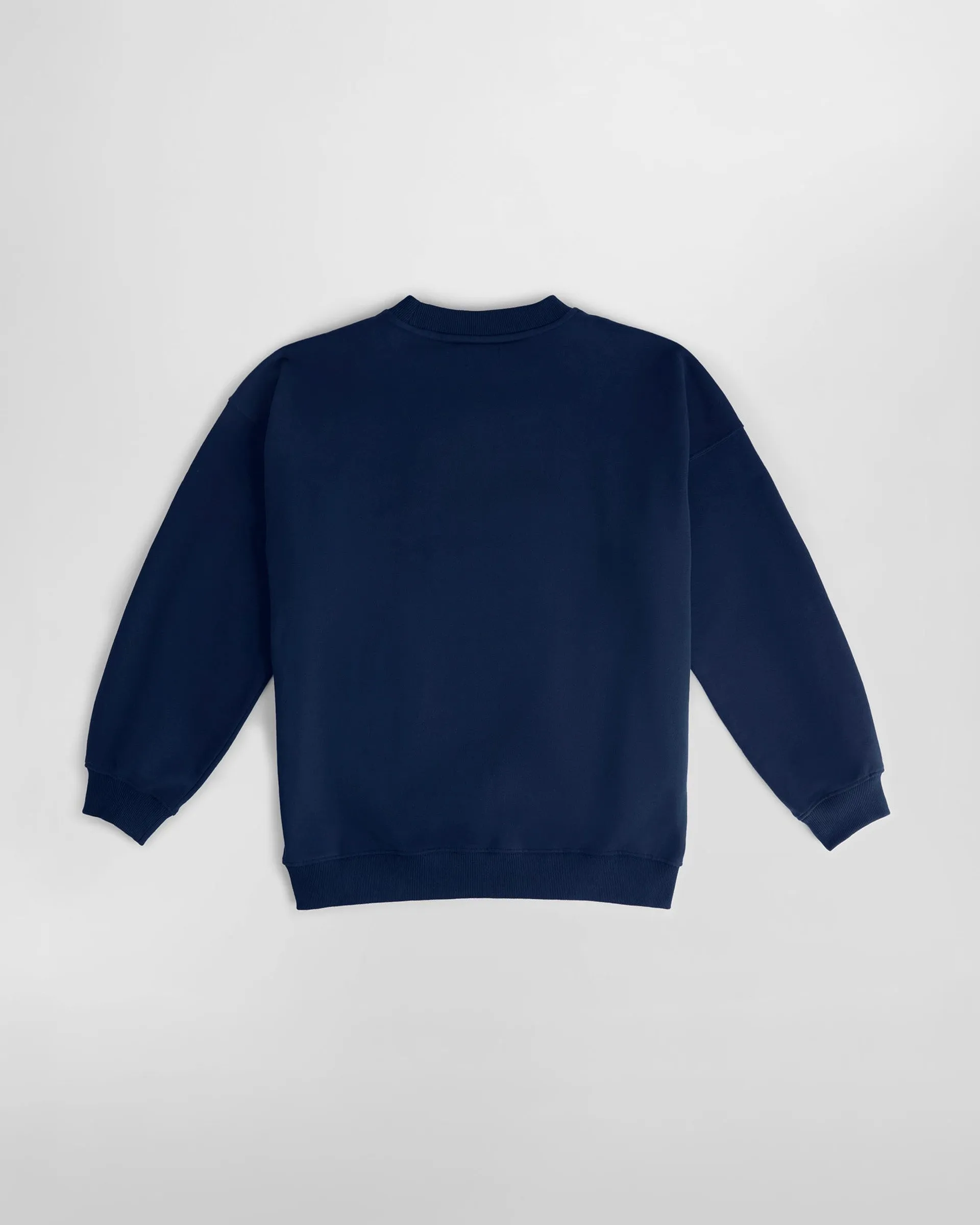 Varsity Oversized Sweatshirt - Navy Blue/Marshmallow White Comfortable Layer
