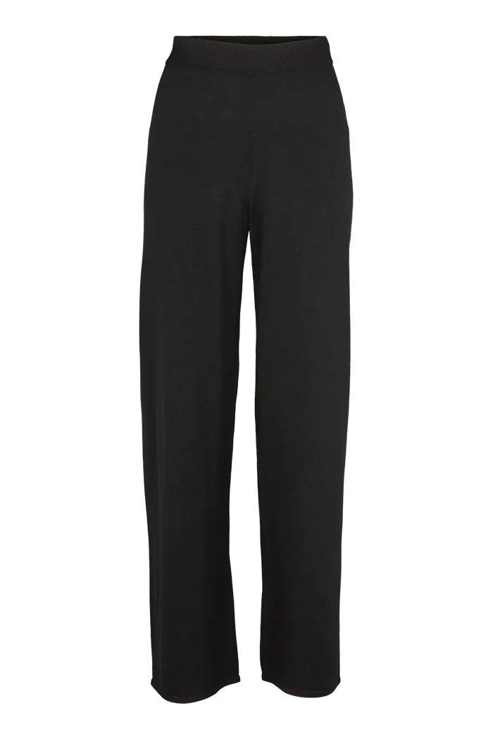 Vera Wide Pants - Black Non Slip Waist Grip