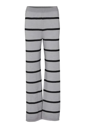 Active Layer Softened Hem Vera Wide Pants - Light Grey Melange / Black