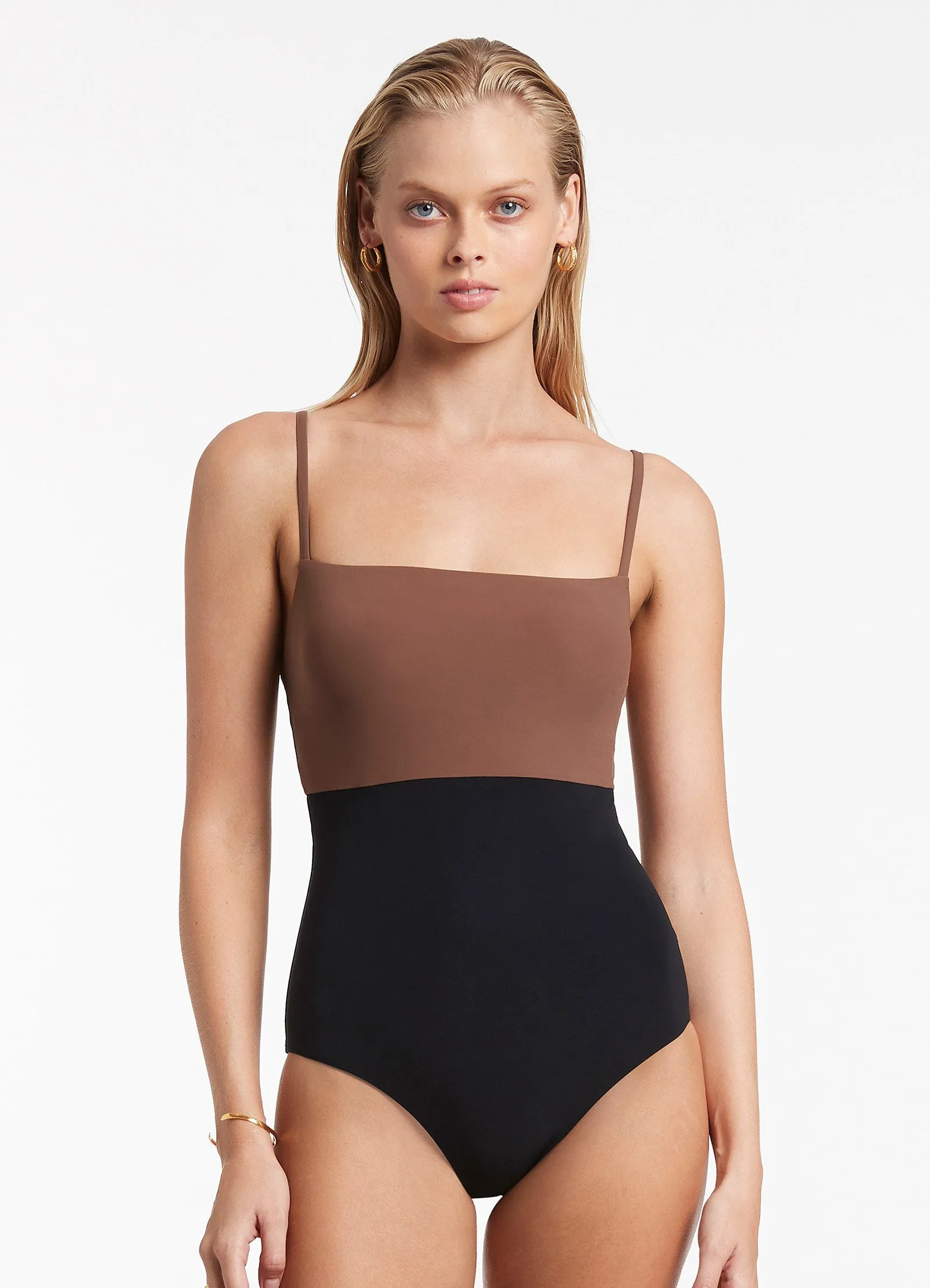 Versa Tank One Piece - Latte Beachside Bliss
