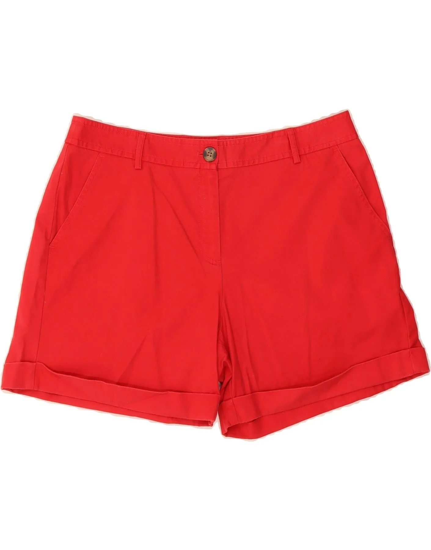 Round Collar HOBBS Womens High Waist Chino Shorts UK 14 Large W34  Red Cotton