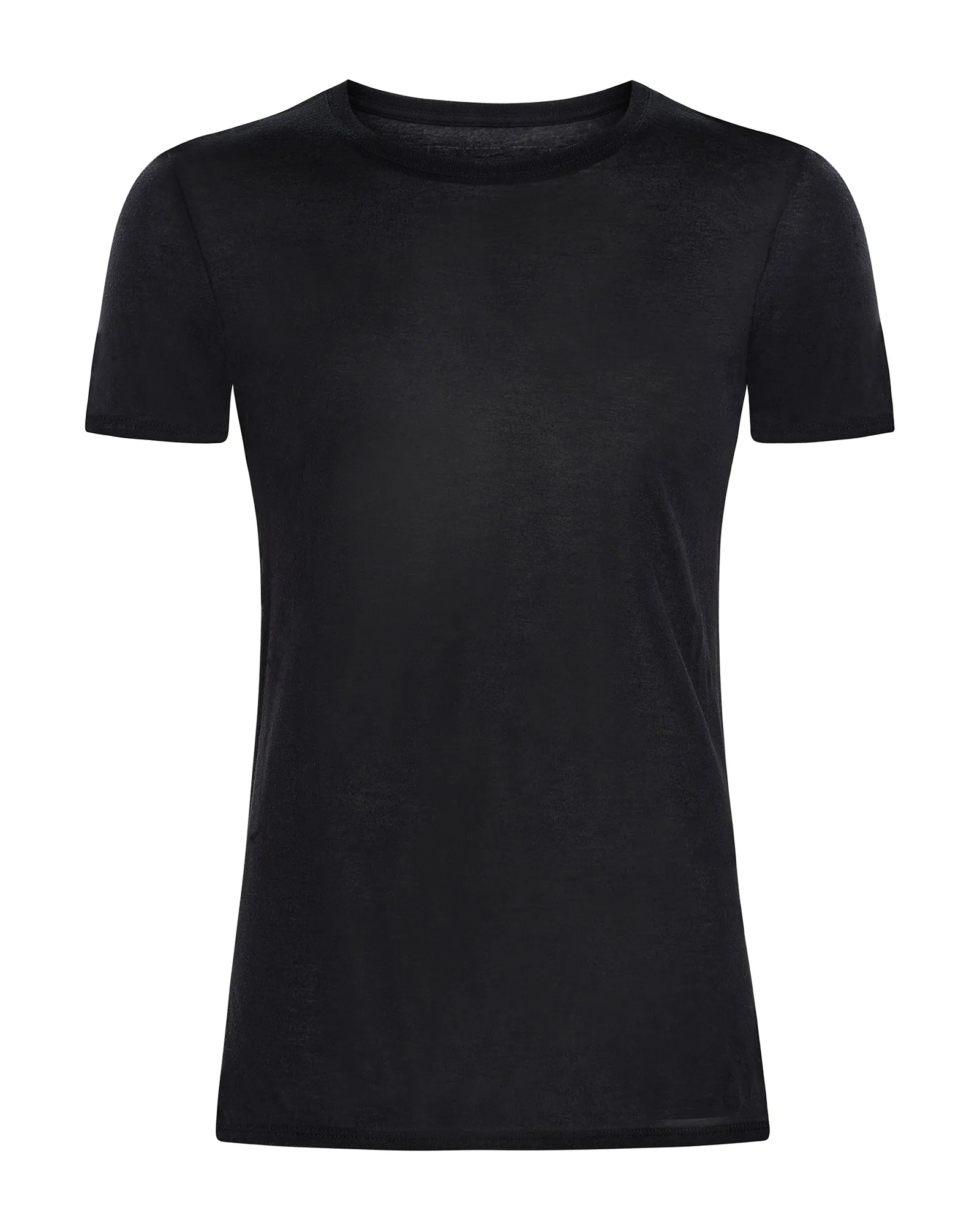 Abrasion Resistant Fabric Modal Jersey Short Sleeve Crew Neck Tee - Black