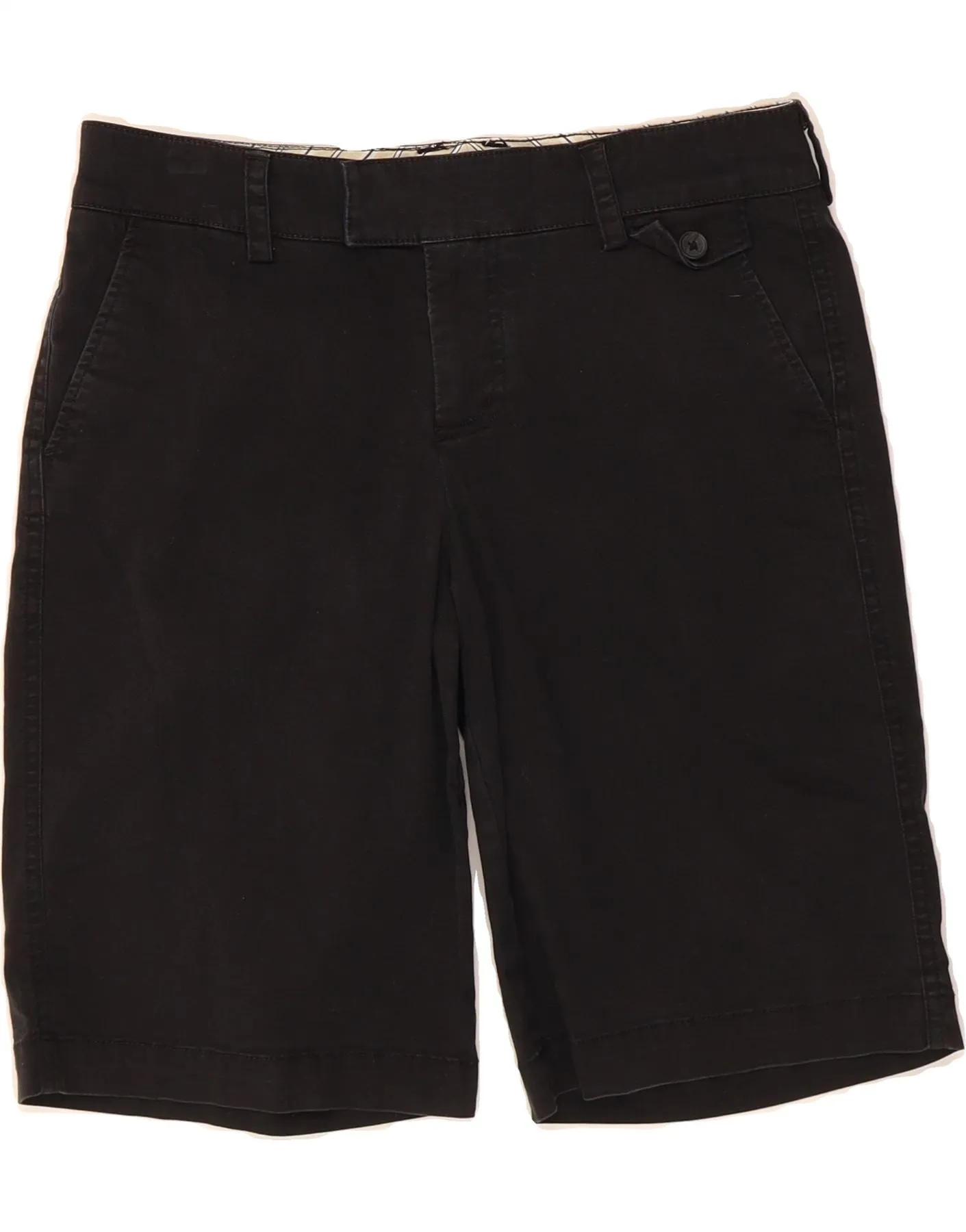 Personalized Touch Bold Hue DOCKERS Womens Curvy Mid Rise Chino Shorts US 4 Small W30  Black Cotton