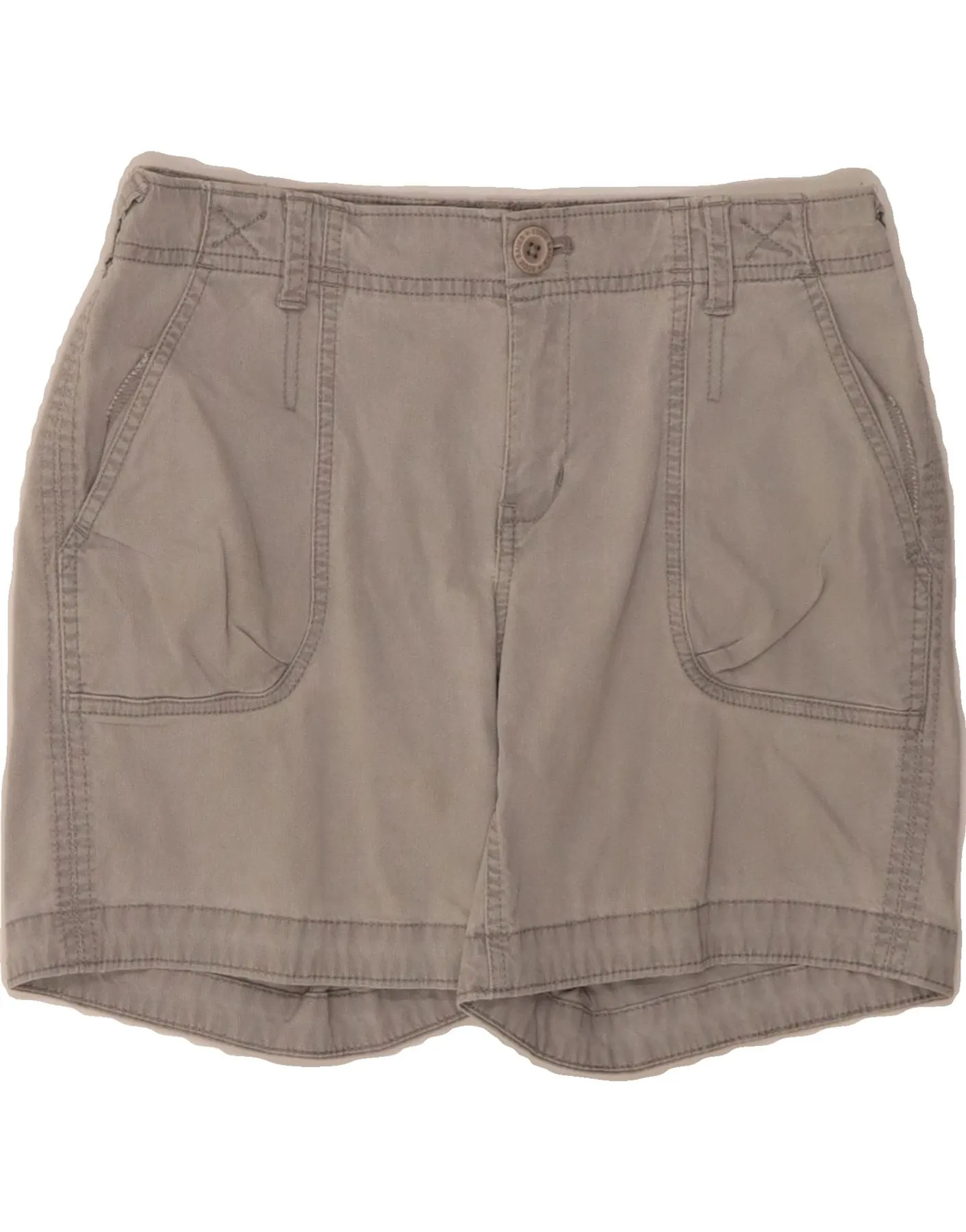 EDDIE BAUER Womens Mercer Fit Chino Shorts US 2 XS W28  Grey Cotton Festival Outfit Weekend Style