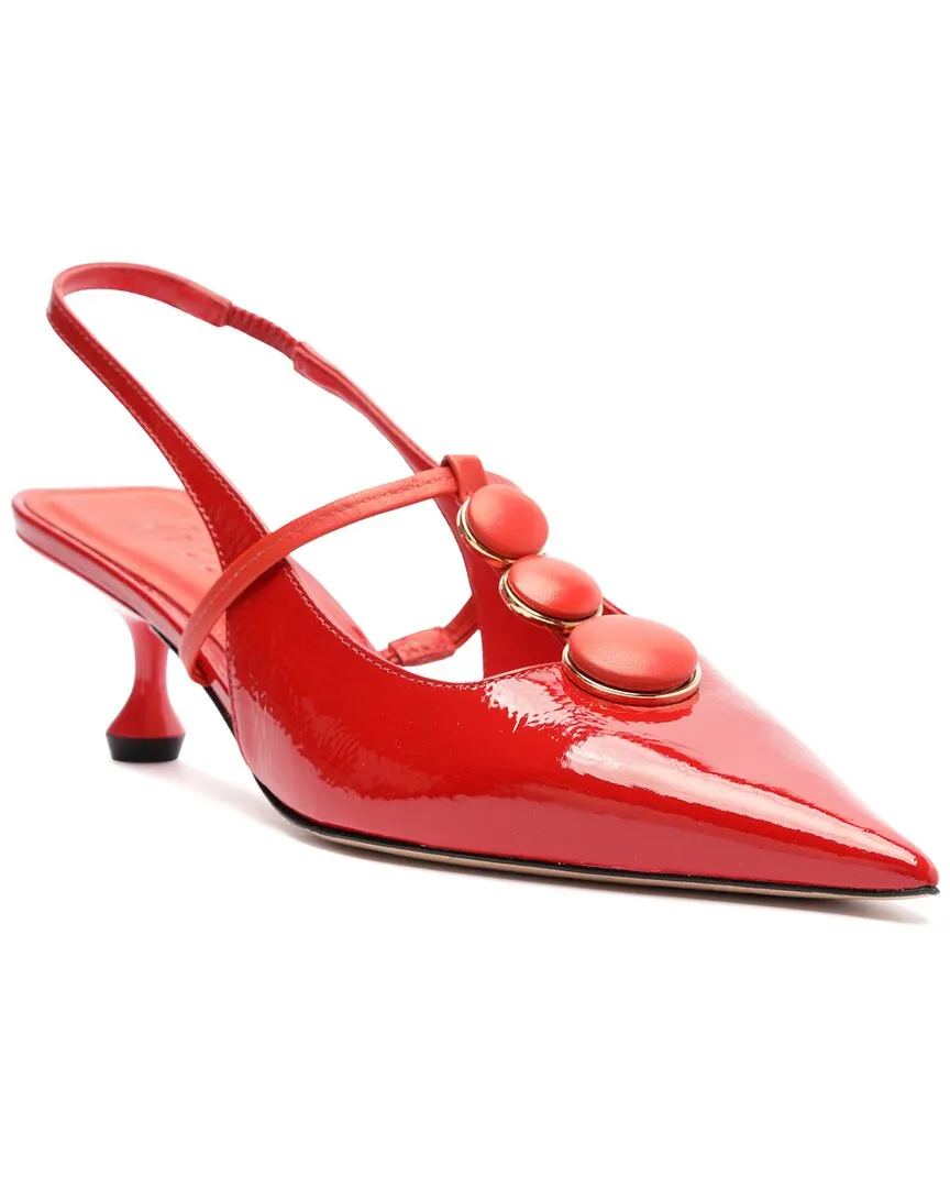 Vicenza Servia Patent Sling-back Metallic Evening Shoes Peep Toe Booties