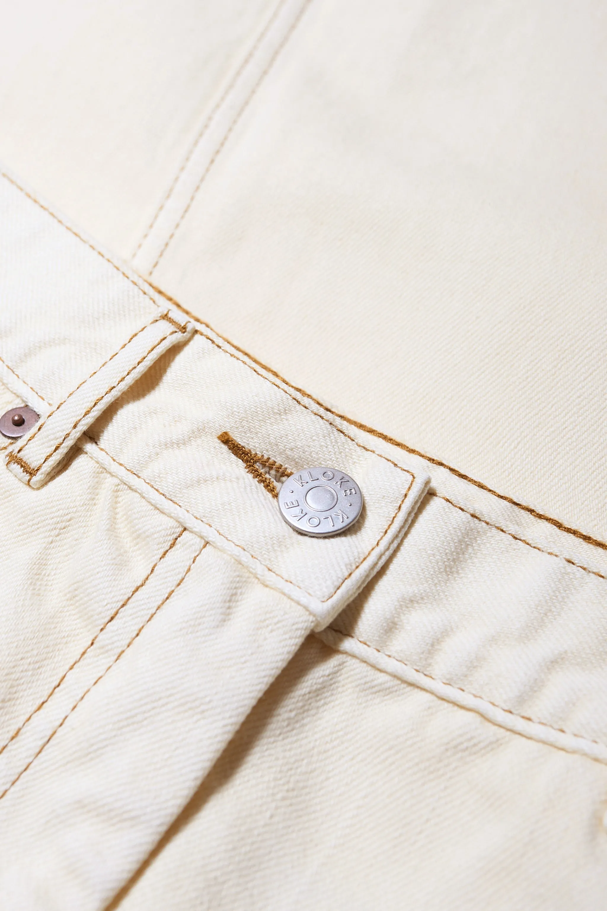 Vivendi Denim Skirt Ecru Subtle Shimmer