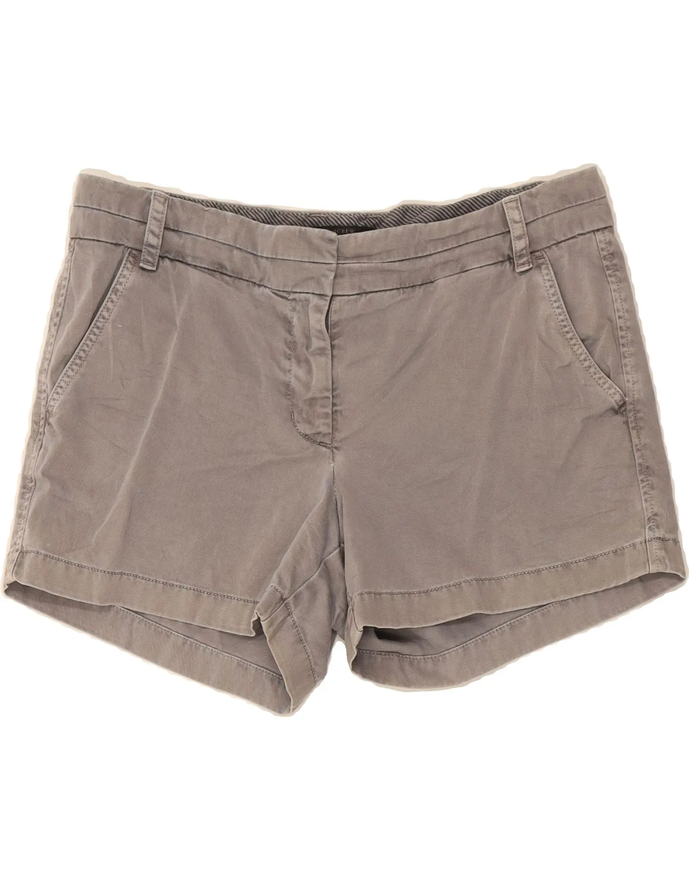 J. CREW Womens Chino Shorts US 10 Large W34 Grey Cotton Reinforced Seams Subtle pattern