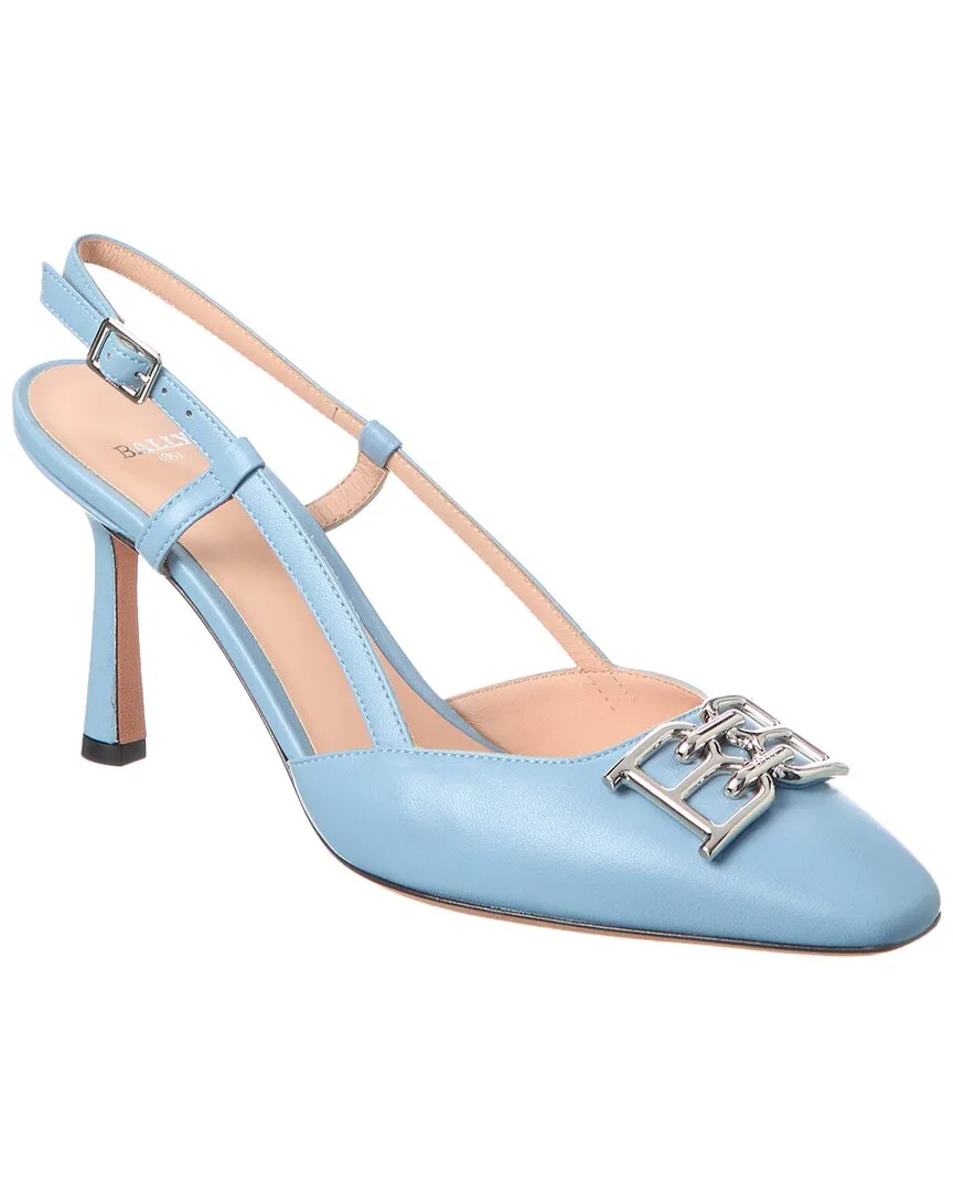 Travel Heels Laced Bally Eva 85 Leather Slingback Pump
