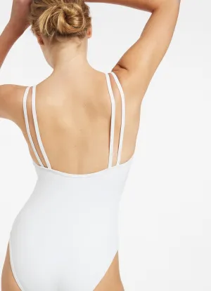 Jetset Double Strap One Piece - White Shelf Bra Design