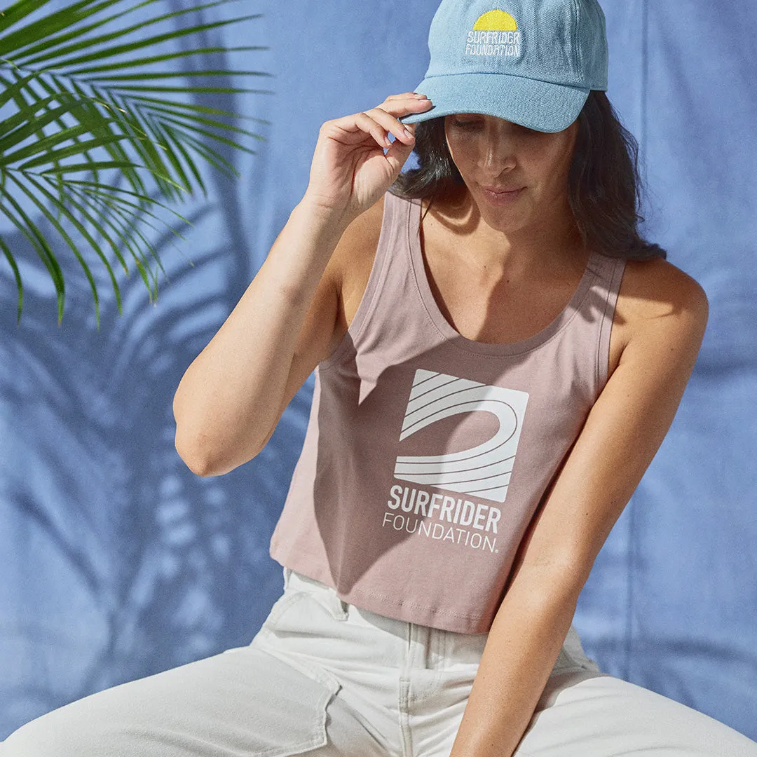 Womens Logo Crop Tank Modern Layering V-Neck