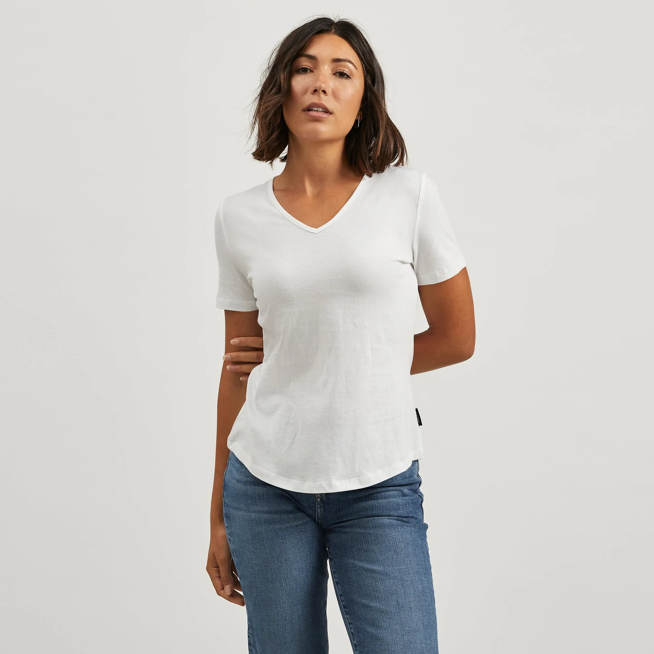 Collared formality Chilly Comfort Wear Cotton V-Neck Tee