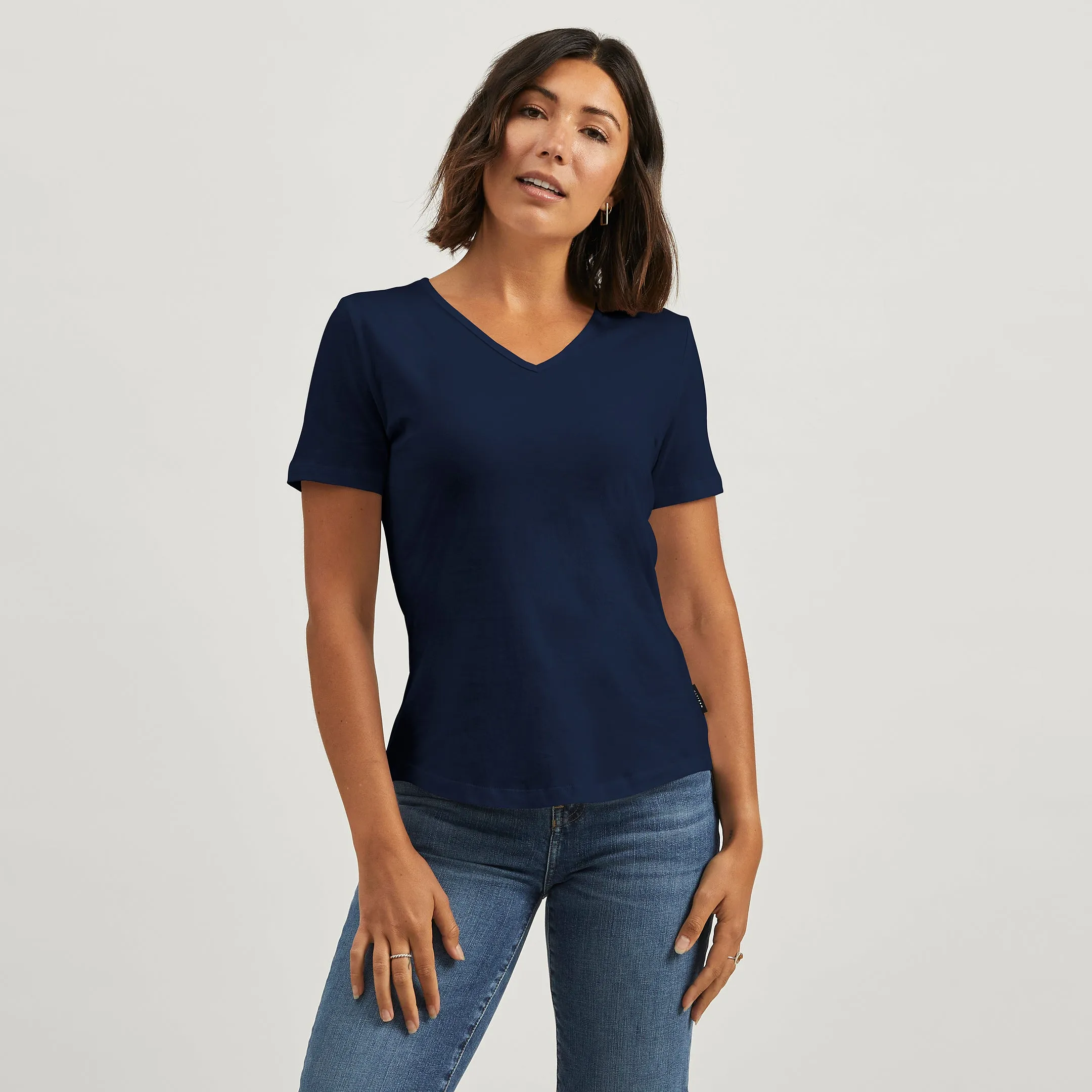Cozy Flex OversizedSilhouette Cotton V-Neck Tee