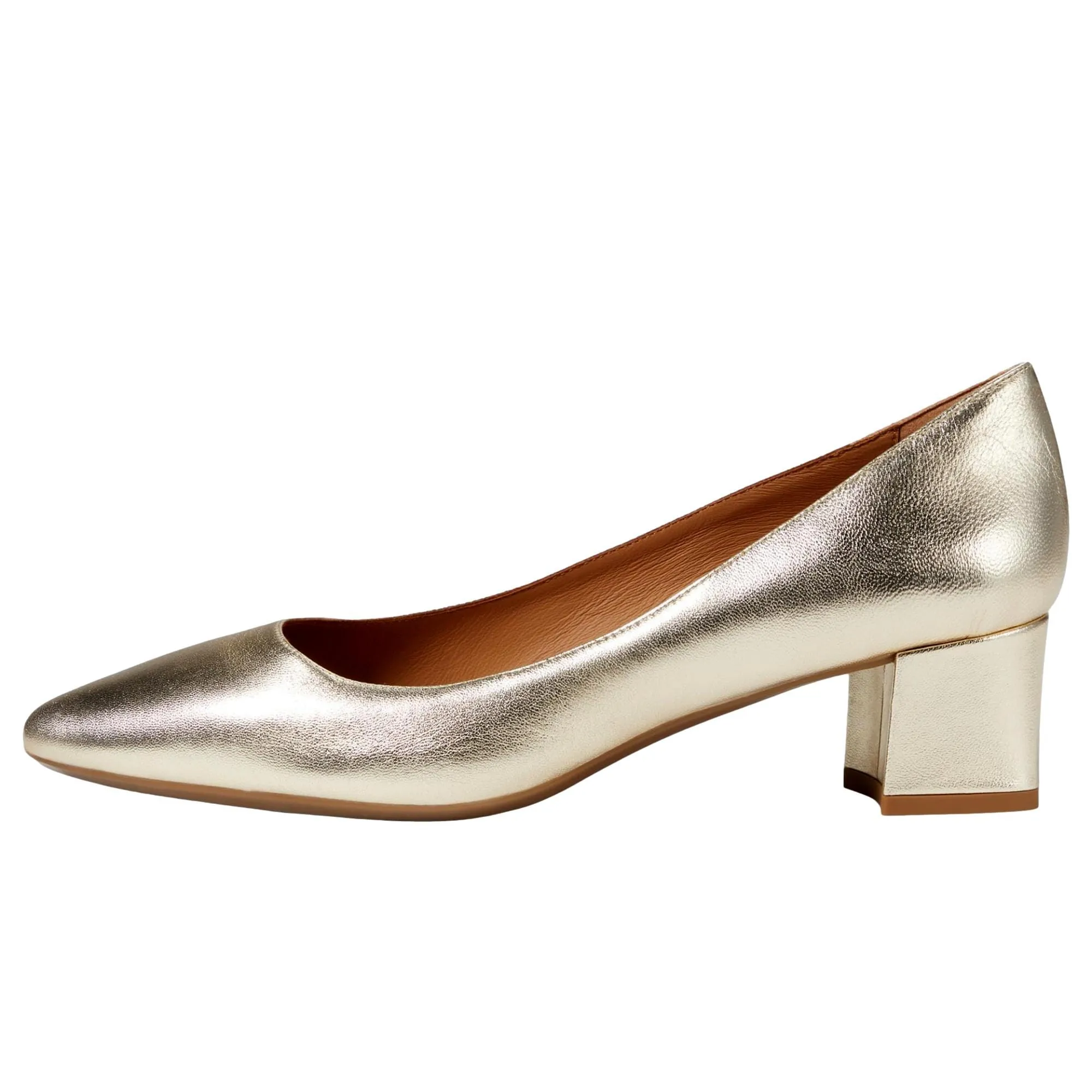 Comfy Bridal Heels Aquatalia Pasha Metallic Leather Pump Platino  L2159-PLT Women's