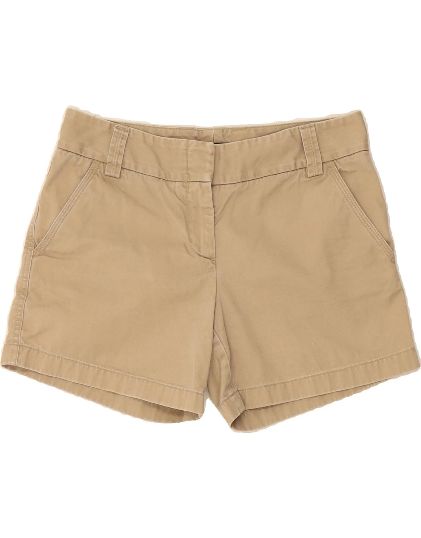 J. CREW Womens City Fit Chino Shorts US 6 Medium W32  Beige Cotton No Slip Shoulder Grip Spring Trend
