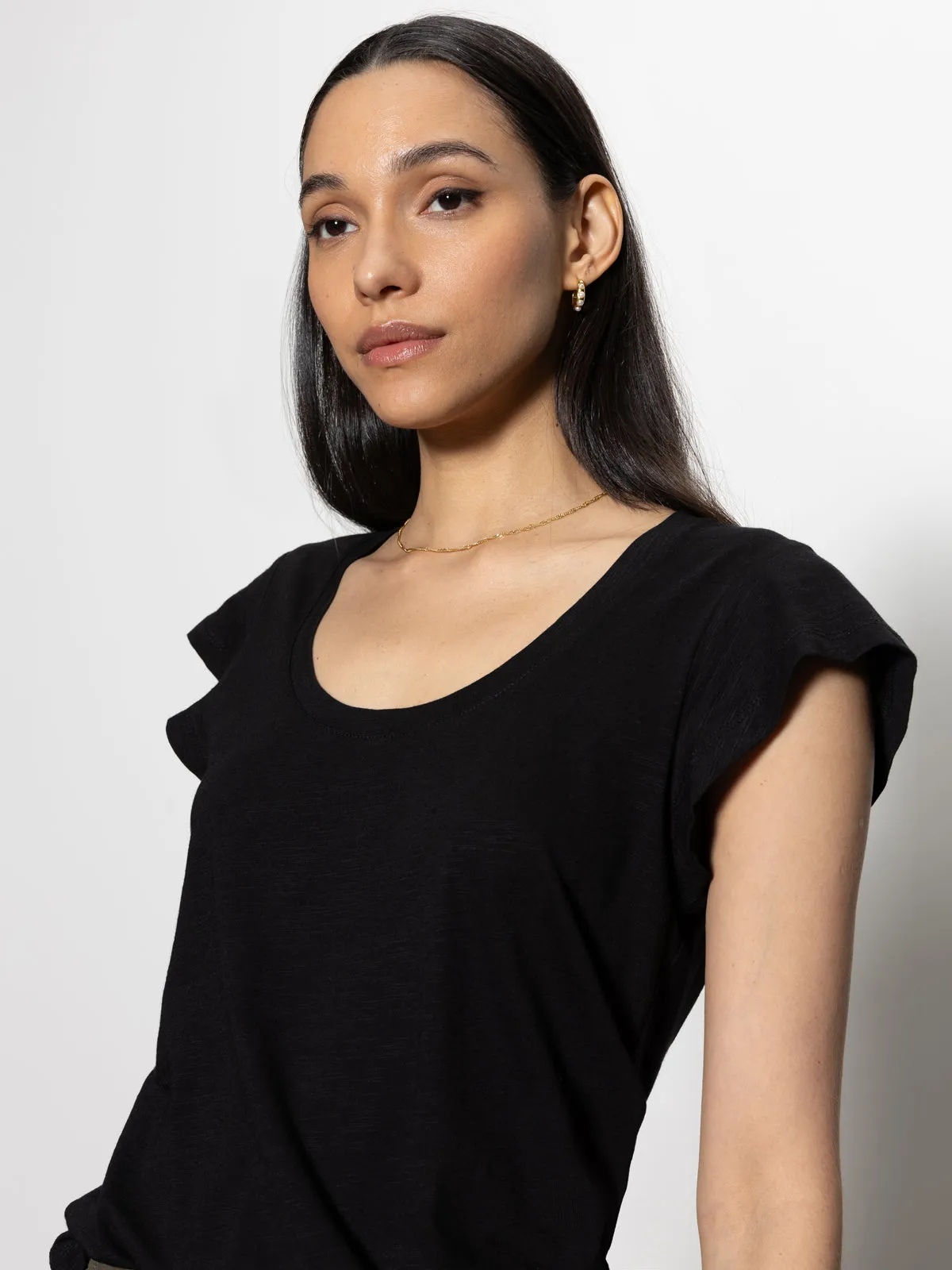 West Side Tee Black Wrinkle Resistant Cloth