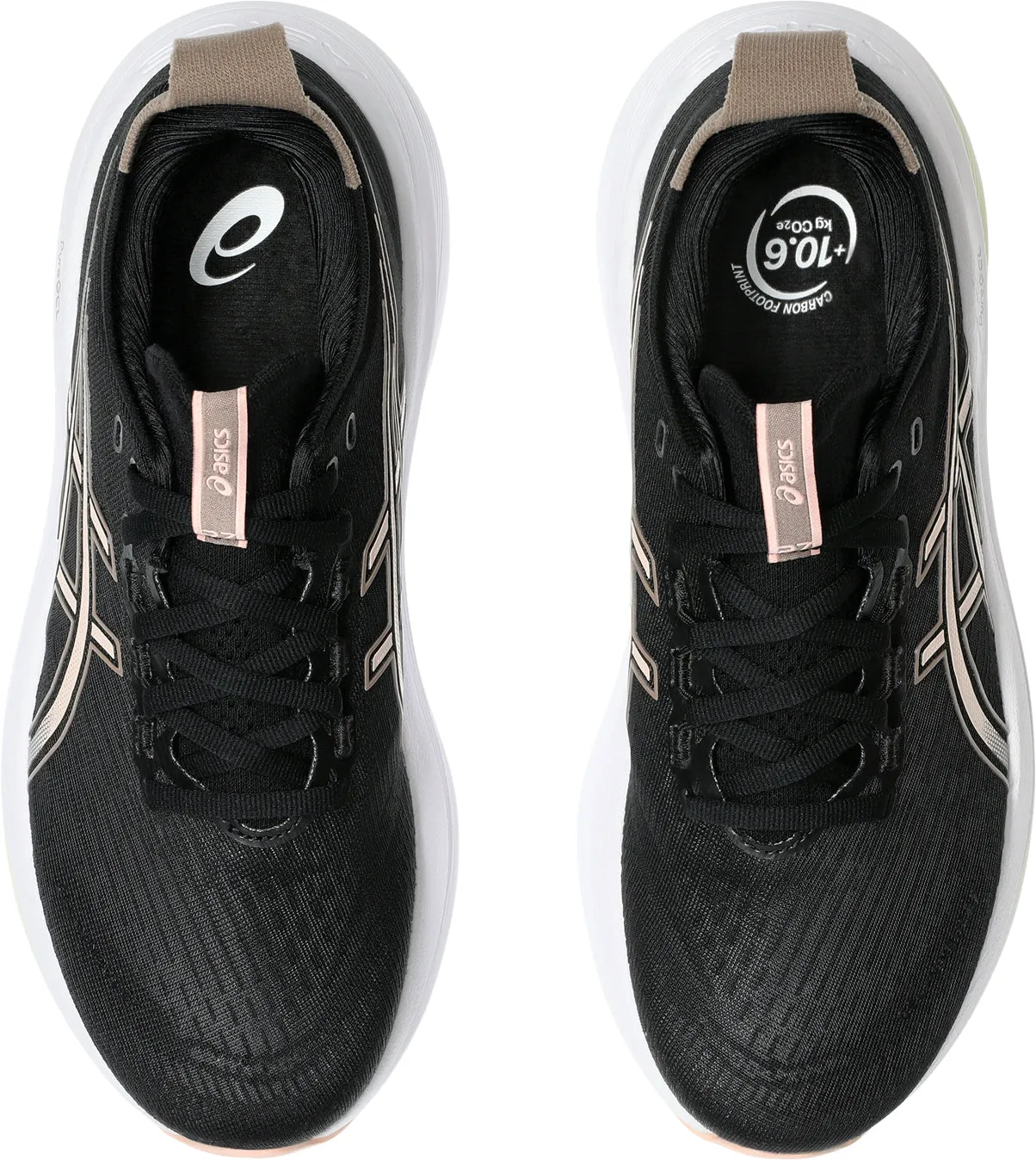 Asics Gel Nimbus 27 Womens Running Shoes - Black flat - footed shoe accommodation Work Shoes