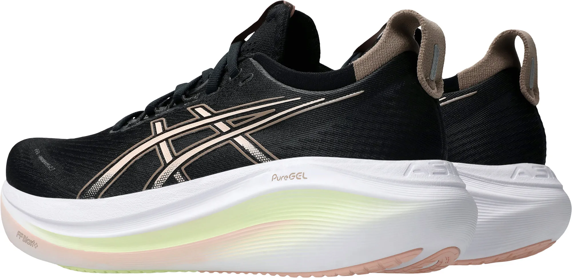 Trend - Setting Seam Free Interior Asics Gel Nimbus 27 Womens Running Shoes - Black