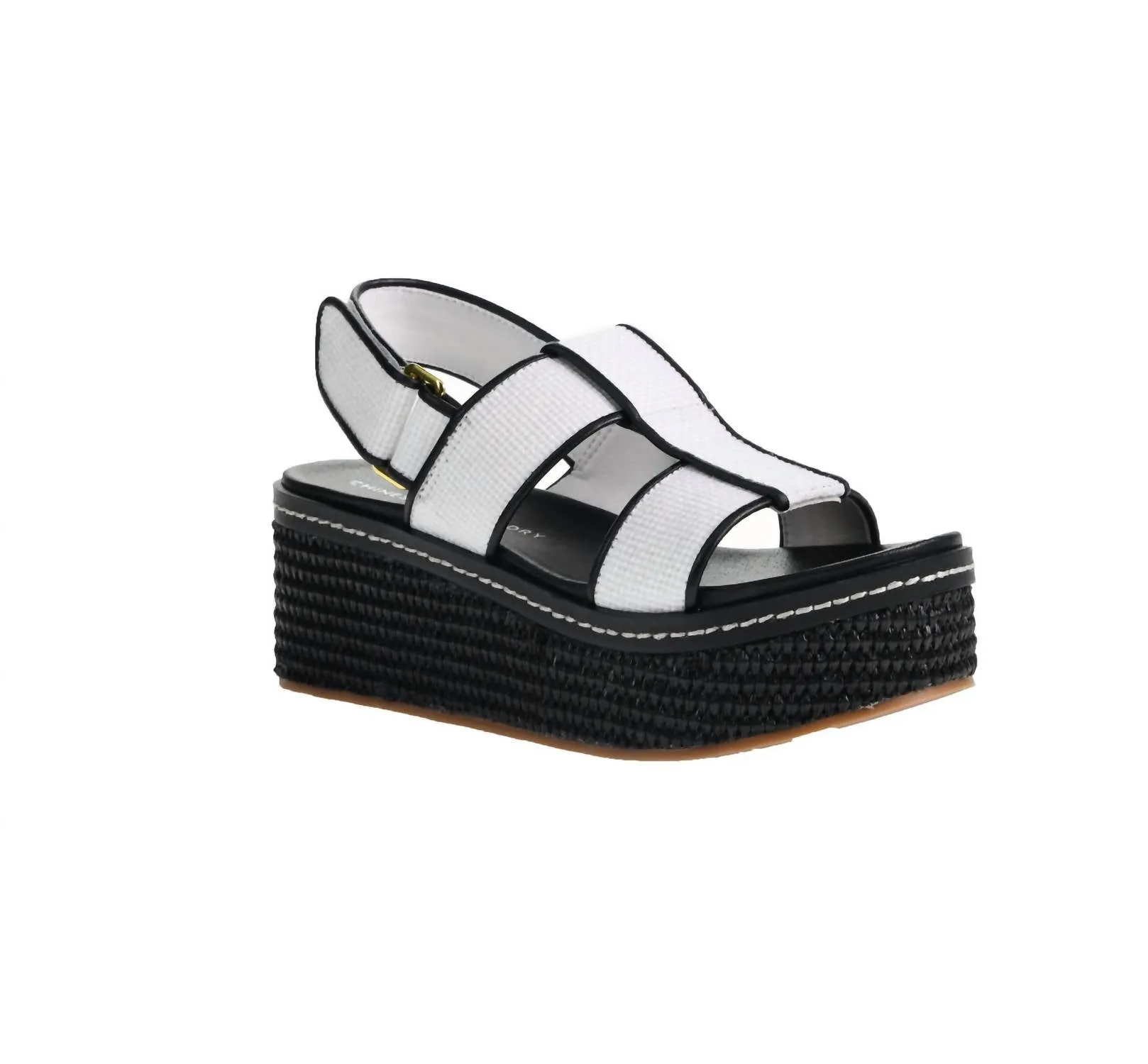 Women Swell Raffia Platform Sandal In White Brunch Look