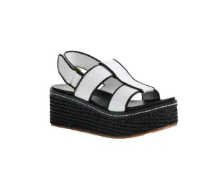 Women Swell Raffia Platform Sandal In White Brunch Look