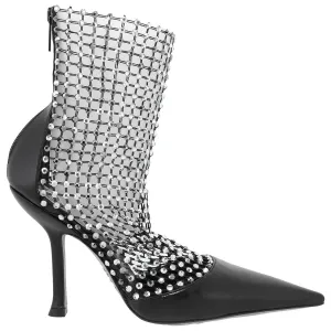 Rene Caovilla Galaxia Crystal Mesh Ankle Boots Stable Fit