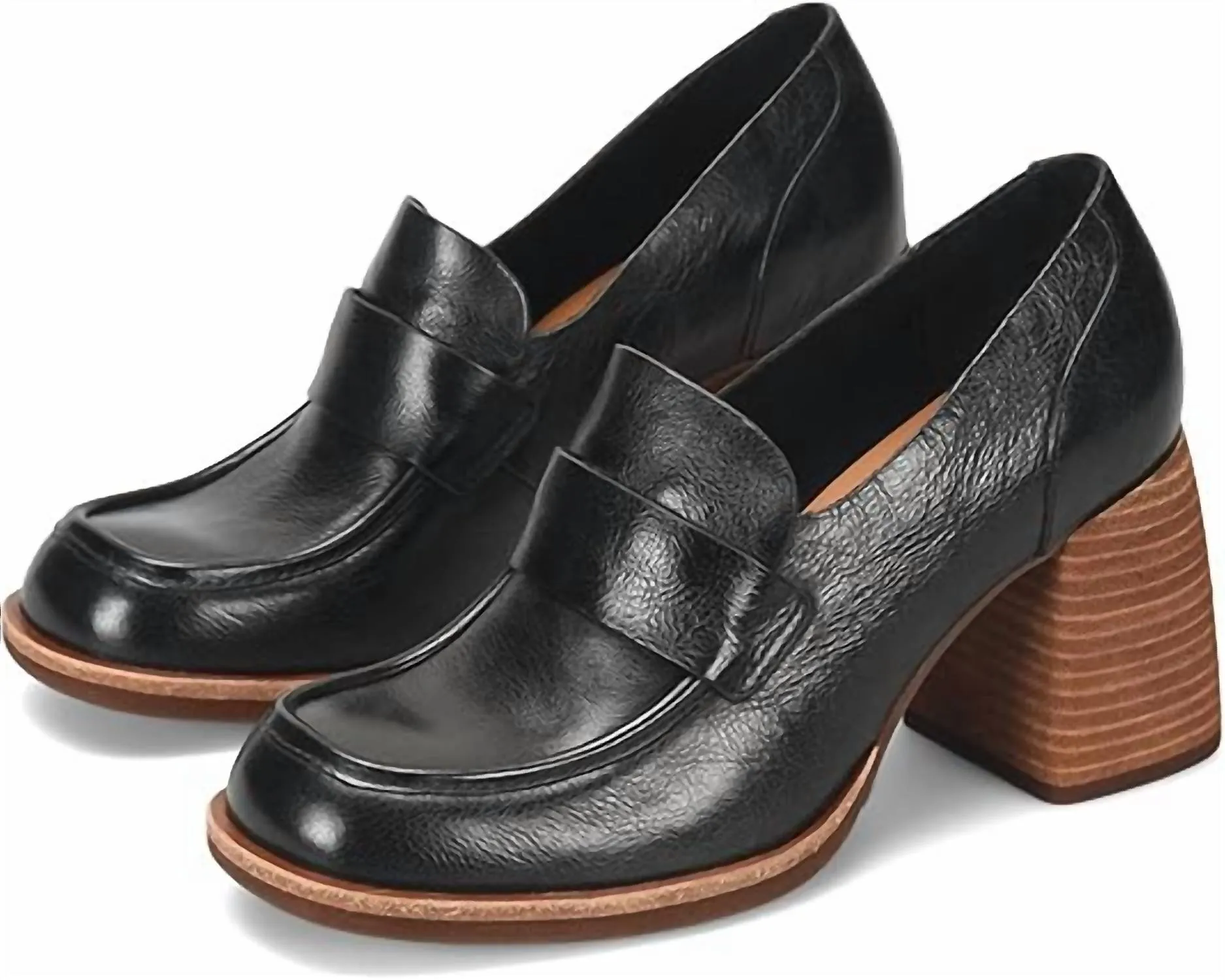 Women Aston Block Heel Loafer In Black Holiday Heels