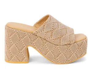 Women Como Platform Heel In Camel Relaxed Mood