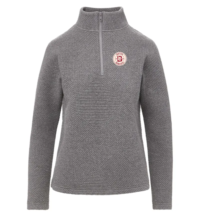 Women's 1/4 Zip Graphite Zelda Zig-Zag Pullover from MV Sport TearResistant Soft Knit