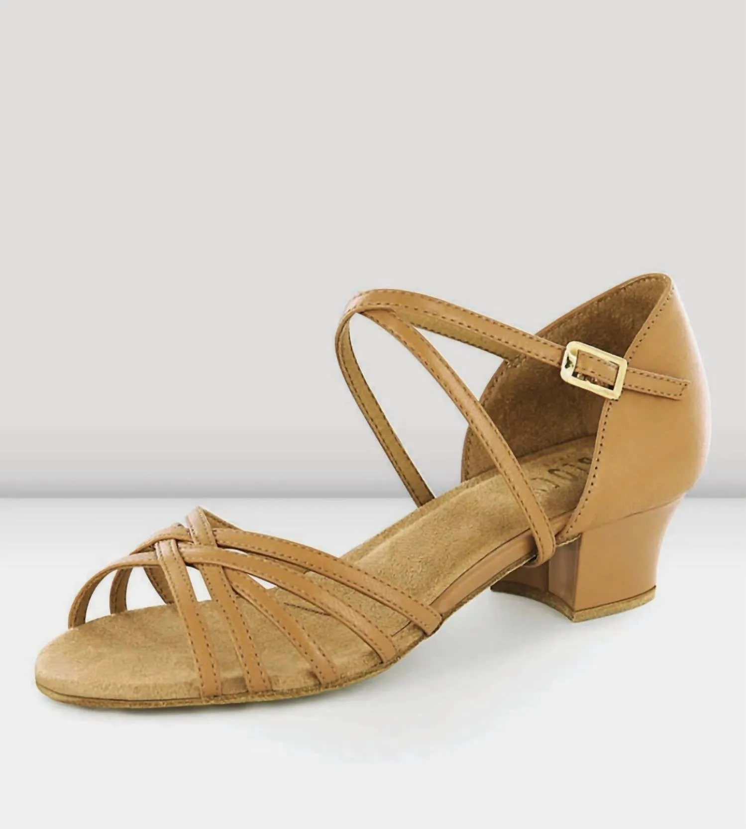 Women's Annabella Latin Practice Shoe In Natural Leather Street Mood Adjustable Heel Sandals