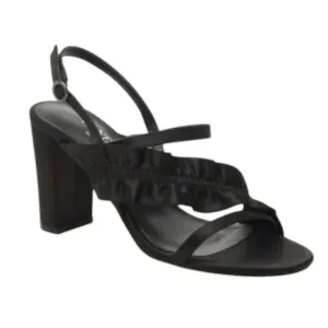 Women's Beyla Pump Heels In Black Satin Smart High Heels