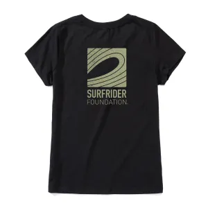 Casual Style Womens Black Logo Tee