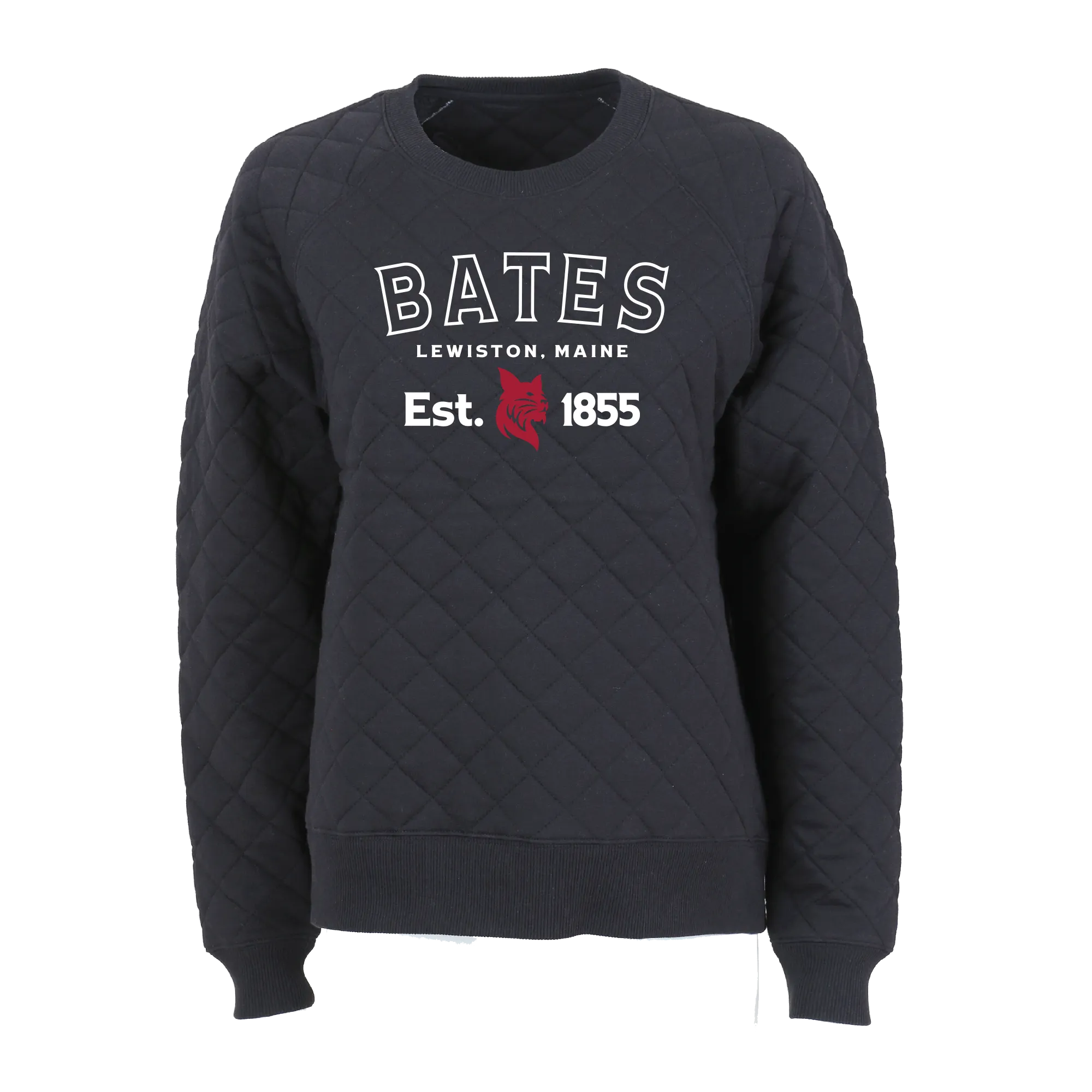 EcoFriendlyTextile Women's Black Quilted Crewneck from Boxercraft