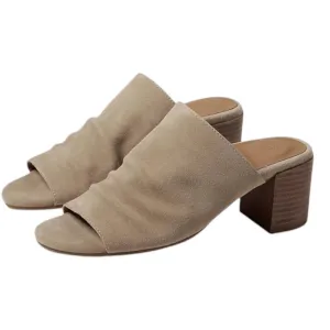 Women's Chas Heel In Mushroom Suede Summer Heels