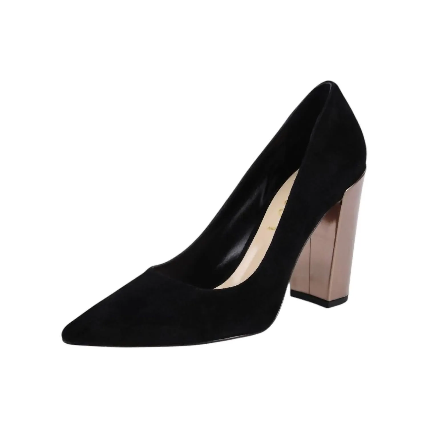 Wide toe box Comfortable Heel Women's Dutch Pointed Heels In Black Suede
