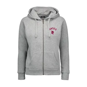 BreathableFabric Women's Full-Zip Heather Grey Angel Fleece Hoodie Sweatshirt from MV Sport