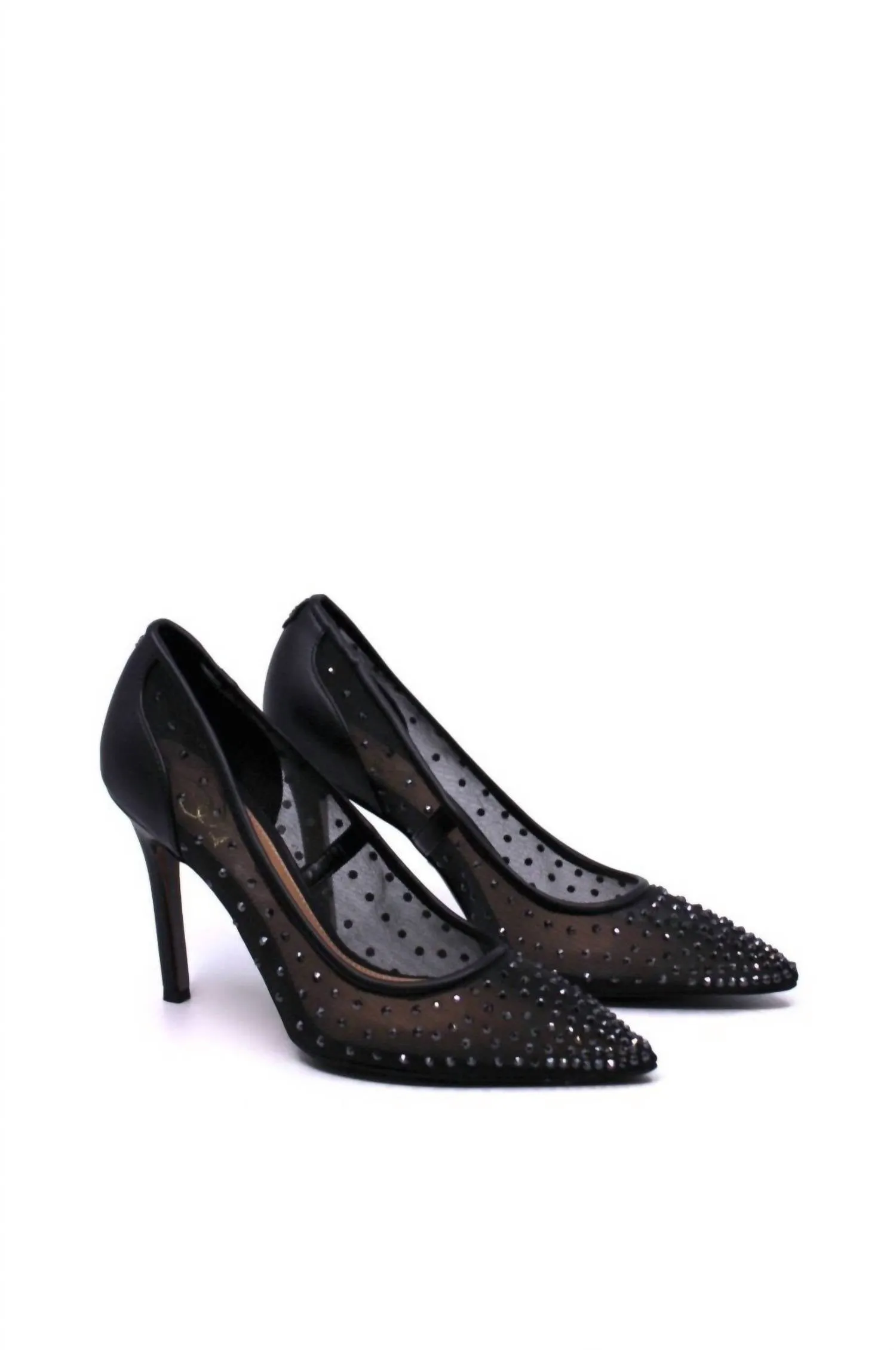 Women's Hazel Pumps In Mesh Black Padded collar Effortless Style