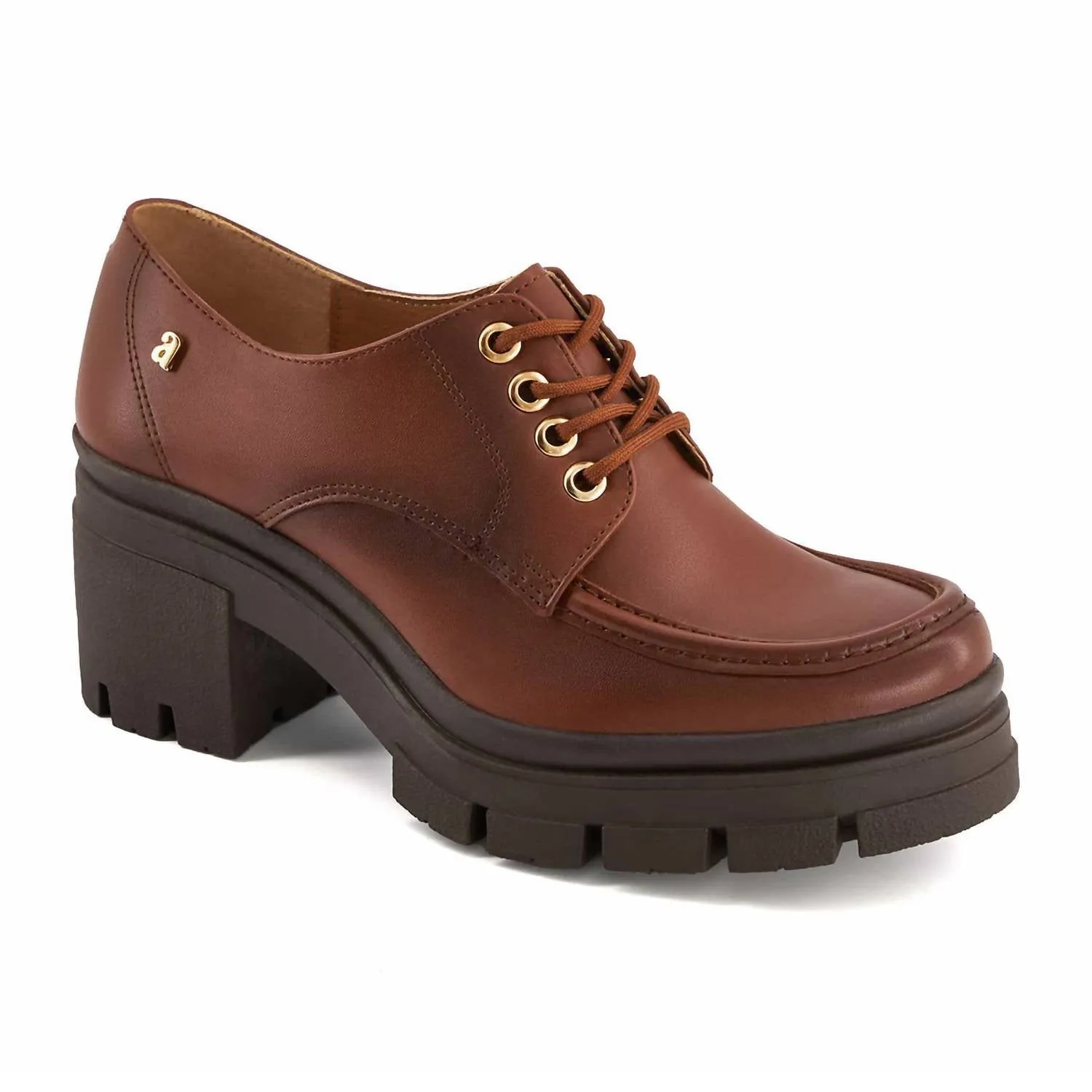 Women's Heeled Oxfords In Brown Glamorous Heeled Boots