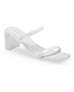 Women's Jamm Jelly High Heel Slide Sandals In White Shiny Everyday Edge Cute Party Heels