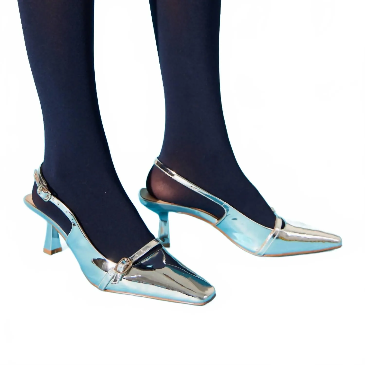 Women's Kate Slingback Pumps In Silver Wedding Day Heels