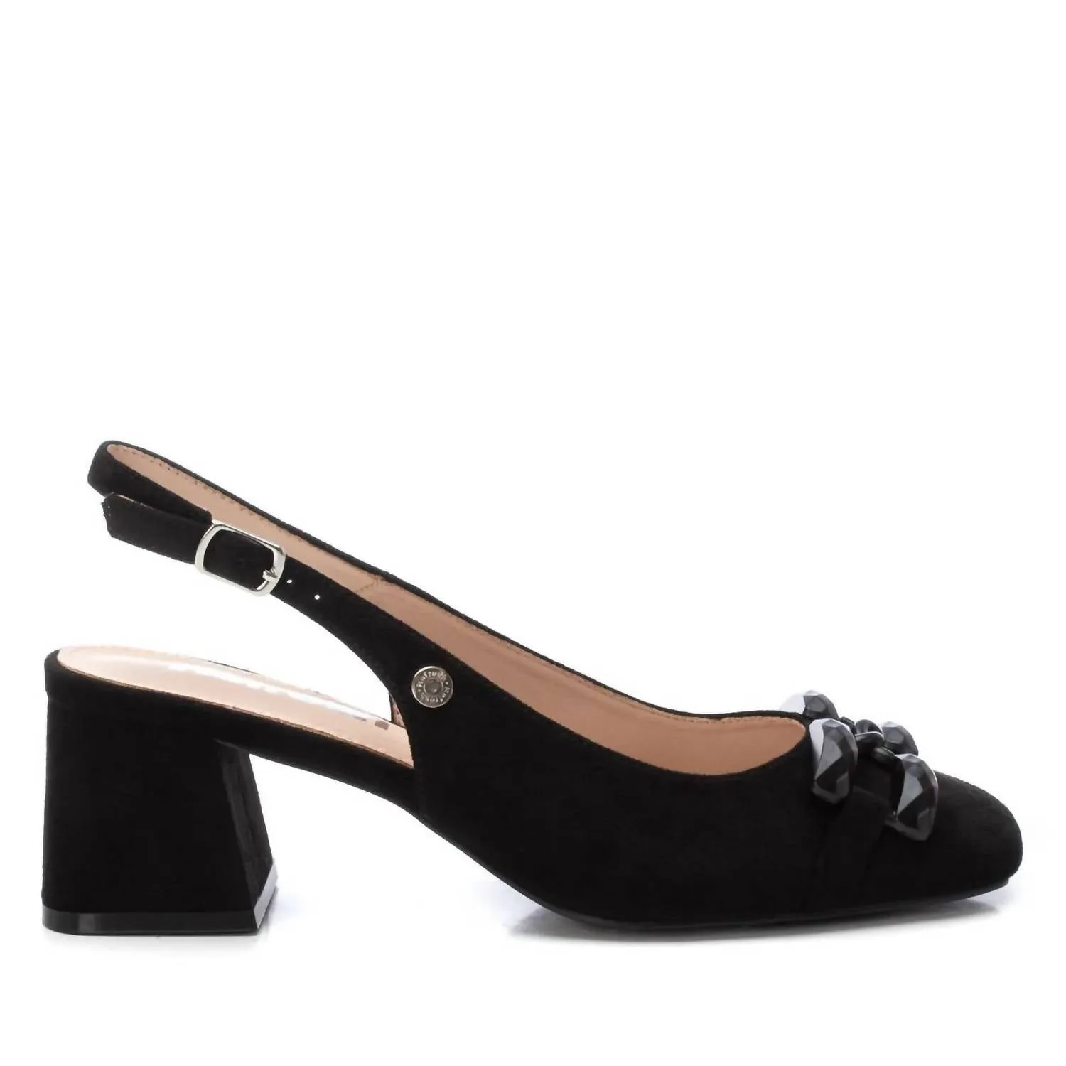 Stylish Footwear Women's Leather Pumps In Black