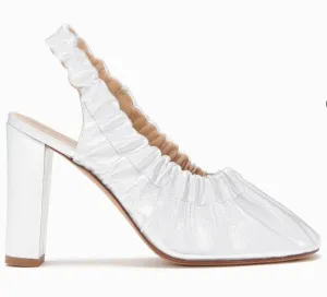 City Life Women's Lucia Leather Ruched High Heeled Shoes In Silver