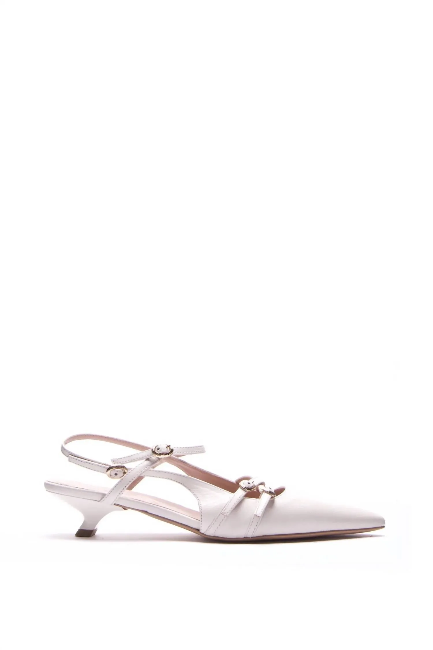 Women's Lucille Kitten Heel In Off White Breathable Upper Bridal Shoes with Embellishments