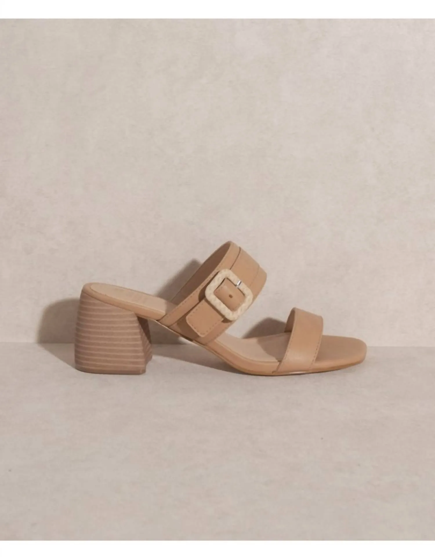 Women's Nicole Buckle Heels In Nude Brunch Look