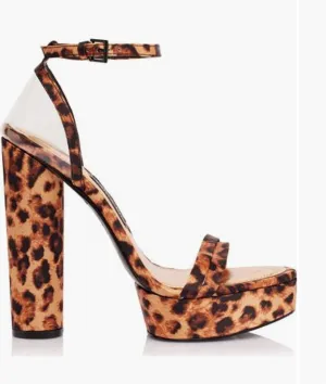 Closed Toe Shoes Women's Platform Sandal In Leopard