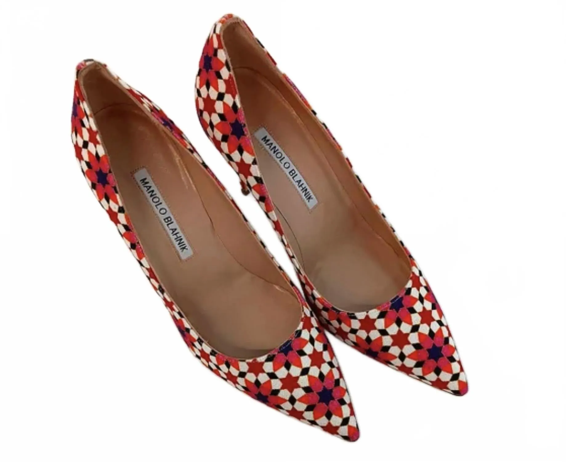 Comfortable Heels Women's Pointed Bb Linen Stiletto Pumps In Pink/white