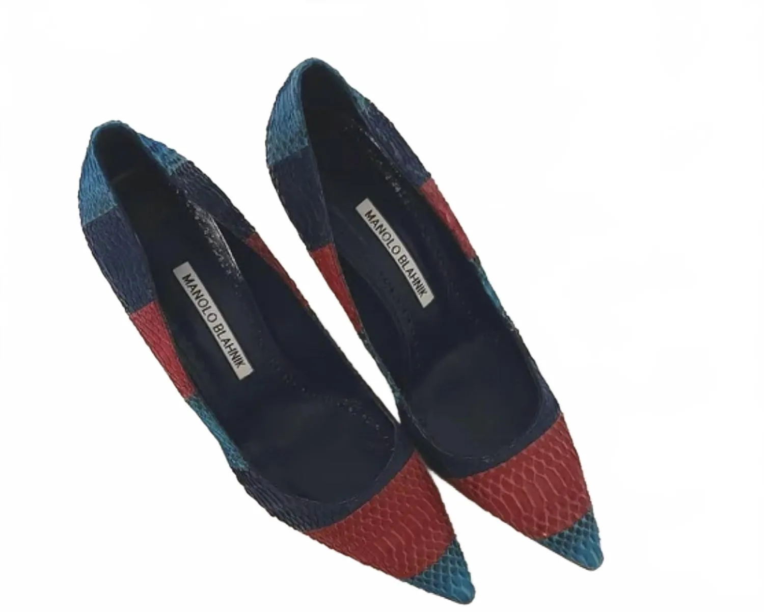 Women's Pointed Bb Snakeskin Stiletto Pumps In Pink/blue Trendy Boots